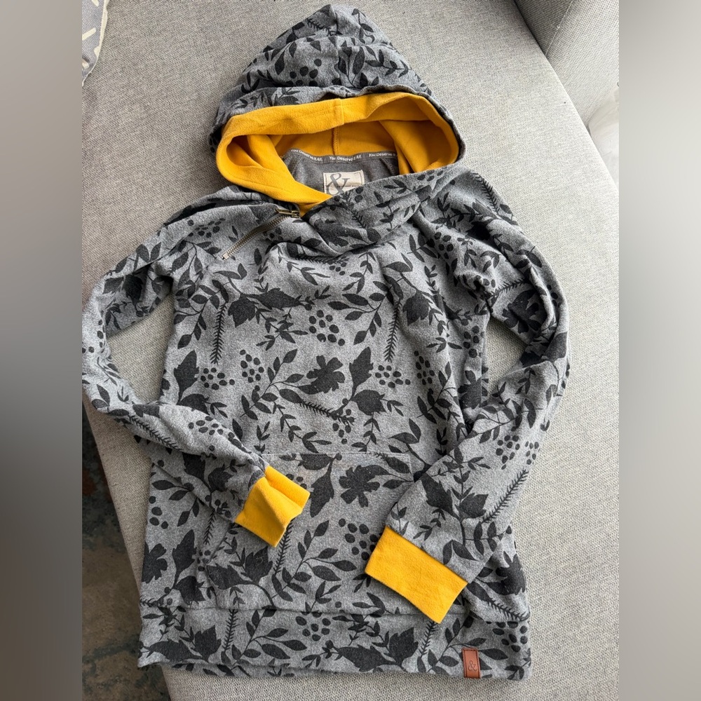 Avenue Gray Hoodie with Yellow Accents